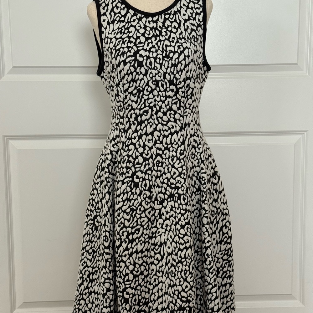 Kate Spade Black and White Animal Print Swing Dress